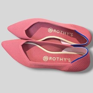 Rothy's RARE Rosy Pink The Point Flats Size 8